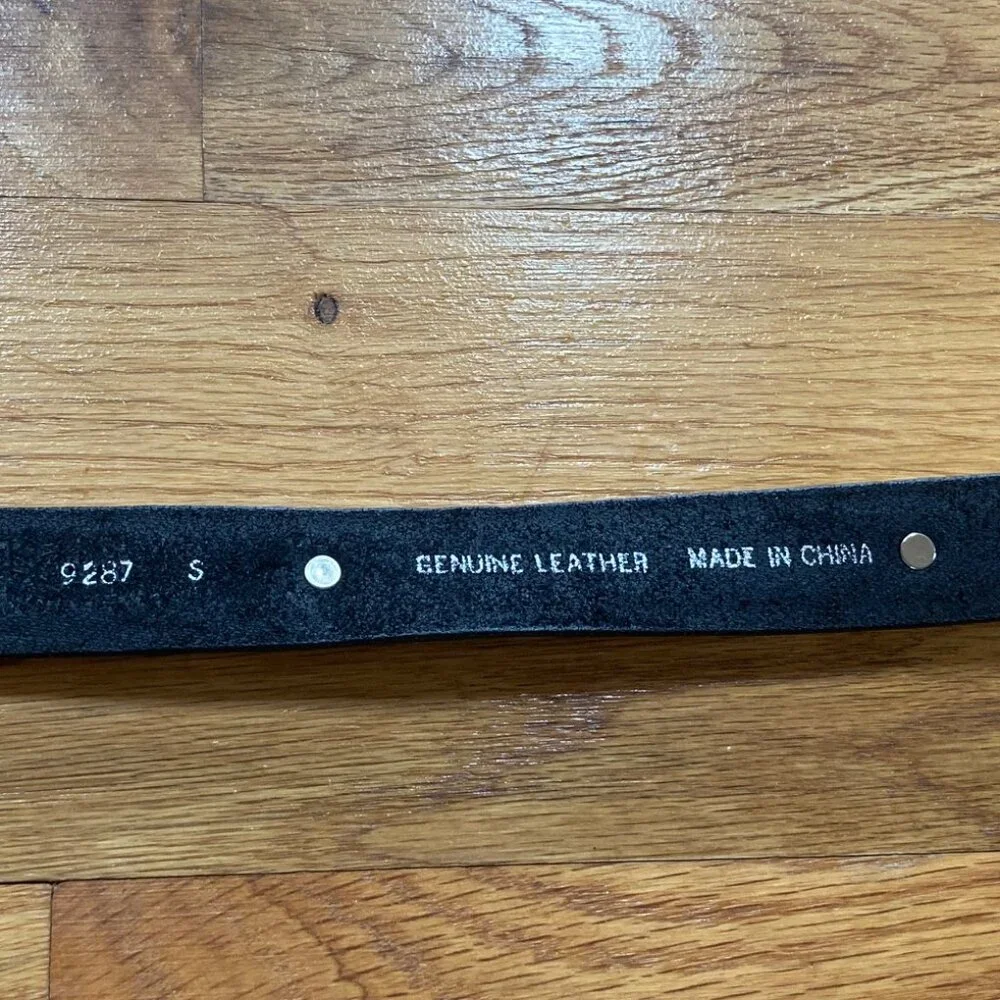 Leather Belt w/ Silver-Tone Embellishments